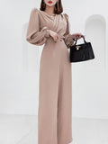 Spring Summer Women Casual Wide Leg Pant Jumpsuits Female Fashion Elegant Office Lady Long