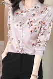 Woman Blouses 2023 Office Lady Silk Shirts for Women Print Elegant and Youth Woman Blouses Vintage Tops Clothing
