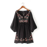 New Flower Embroidered Jacquard Medium-Sleeved Dress In Early Spring
