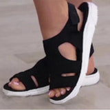 New Women's Shoes Flying Flat Floor Breathable Solid Beach Shoes Lightweight Large Women's