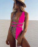 Zingj Bikini Ebay Conjoined Bikini Bikini Leopard Print Hollow Out Strap One-Piece