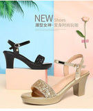 Temperament High-Heeled Sandals Women 2025 Summer New Fashion Buckle With Roman Sandals Fish Mouth Open Toe Show Women's