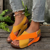 Sandals Women's 2025 Summer New Colored Pines Cake Thick Bottom Leisure Dew Magic Stick Beach