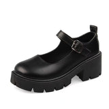 Summer Large-Size New Mary Jane Women's Shoes Thick Heel Thick-Soled JK Uniform Single-Shoe High-Heeled Women's Retro