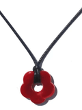 Hollow Out Flower Pendant Rope Necklace-Outfit