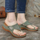 Sandals Women's New 2025 Summer 35-43 Electric Embroidery Clip Toe