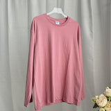 2025 New Hot Pure Color Long-Sleeved T-Shirt Women Loose Cotton Collar Base