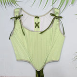Fashion New Tiding Waist Vest Sexy Strapped Short Fish Bone Small Waist Vest