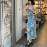 Women Summer New Fashion Elegant French Style Retro Mesh Spaghetti Strap Sweet Sundress Holiday Streetwear Colorful