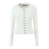 Suit Women 2025 Autumn Temperament Hottie Knitted Cardigan + High-Waist Leather Buckle Hundred-Fold