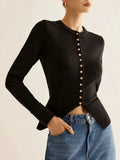 And Winter Women's Button Knitted Cardigan Fashion Temperament Elegant