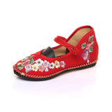 Zingj Shoe Box, Flat Shoes Handmade Stitching Injection Molding Soft Sole Wide Feet Fat Feet Mother Shoes Embroidered Cloth Shoes Women's