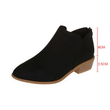 Coarse And Short-Skinned Boots Women's Sharp Tips And Zippered Velvet And Ankle Boots Women's Martin