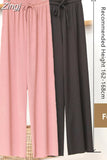 Loose Summer Pants for Women Wide Leg Female Trousers Long Elastic Casual Lace Up Beige High Waisted Khaki Stacked