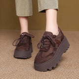 Retro Thick-Sedged Old Dad Shoes Autumn New Fashion Casual High-Board Shoes