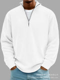 Men's Casual Zipper Wick Velvet Long-Sleeved Men's Polo Shirts For Autumn And Winter