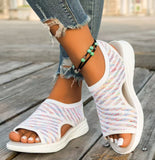 Summer New Large-Size Fashion Thick-Bottomed Flying Weaving Outside Wearing Fish-Mouthed