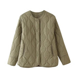 Women's Clothing New Casual Lingge Collar Quilt Loose Cotton