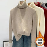 Meat-Covered Lady Knitted Sweater Autumn/Winter 2025 Autumn/Winter New Half-High Collar Design Casual Comfortable