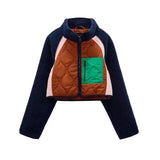 Women's ZA Grip Velvet Splicing Short Jacket