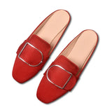 And Autumn New Bag Head Half Slippers Women Flat Bottom Side Of The Casual Lazy Muller Shoes Size
