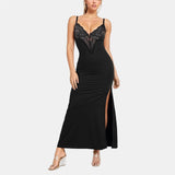 Sling Lace Dress Black Dress With Built-In Body