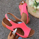 With Stitching Sutures Hollow Thick-Soled Sandals Women's Slopes And Large-Size Dew Beach Cool Drag