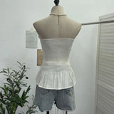 Shoot Hottie Tset Lady Summer Lace Lace T-Shirt With Bra Strap Short Vest Strap