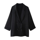 Wind Wrinkle Effect Double Buckle Blazer 4387127 Wrinkle Effect Pants 4387027