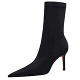Shoes Pu Leather Boots Women Ankle Boots Sexy High-heel Boots Autumn Winter Shoes Short Boots Plus Size 43 Women