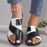 Large-Size Color-Sleeve-Slips Flat-Bottomed Slippers Women Wear Light Beach Cool Slippers