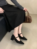 The Autumn And Winter Of 2025, A Word With A Female Plus Velvet Single Shoe Korean Version Of The Coarse And Small Square Head Velvet Female Shallow Shoes Leopard