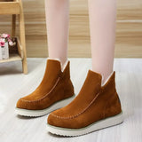 Women's Boots 2025 Winter New Women's Thick-Bottomed Cotton Boots Solid-Colored Feet To Keep Warm Short