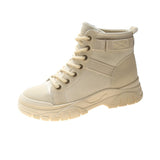 Zingj Boots Women Spring 2023 New High-Top Canvas Shoes British Style Breathable Thin Ankle Boots Ties With Work