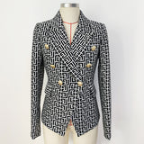 Star New Female Coat Lion Button Double Buckle Repair Geometry Of The Figure Of The