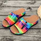 Slope Heel Sandals Women 2025 Summer New Belt Buckle Fashion Lightweight Burst Slippers