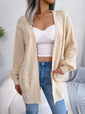 And Winter Lantern Sleeve Casual Pocket Cardigan Sweater Coat Explosion Women's