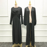 Solid Color Fresh And Sweet Two-piece Dress Cardigan