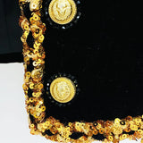 Star Fashion New Heavy Industry Nail Polish Velvet Short Jacket Jacket
