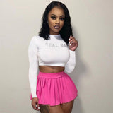 Women's Clothing Autumn 2024 New Umbilical Round Neck Long Sleeves Short Hot Diamond Letter