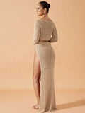 Long-Sleeved Blouse Beach Burqa Sexy Bikini Hoodie Sunscreen Suit