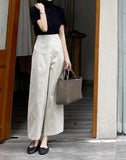 High-Waisted Narrow Version Of Straight Temperament Broad Leg Pants Women Spring And Autumn Thin Casual Hanging Nine-Point Trouser Suit
