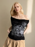 Subculture Retro Style Collar Vest Word-To-Shoulder Can Wear Two-Dressed Hottie Sleeveless
