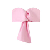 Women's Clothing 2025 Summer New Shoulder-Bossed Sexy Pink Shirt Shirt