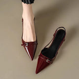 Sandals Temperament Famous French High Heels Female Heel With Skirt Wearing A Word With Small Fragrant Wind Shallow Mouth Single