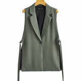 Sales Spring 2025 New T-Shirt Decorated Open Fork Vest Suit