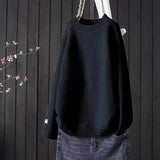 Women's Spring And Autumn 2025 New Inside And Outside Wearing Loose Lazy Sealed Ocean Round-Neck Literary And Art Knitted