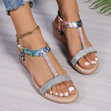 Zingj 2024 Bohemia New Wedge Diamond Fish Mouth Sandal Women's Plus Size Women's