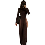 Summer New Women's Round Neck Solid Color Wide Leg Pants Temperament Commut Fashion