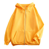 Flat Hooded Ins College Windy Loose Zipper Thick Hooded